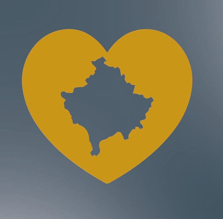 Aufkleber Kosovo in Herz