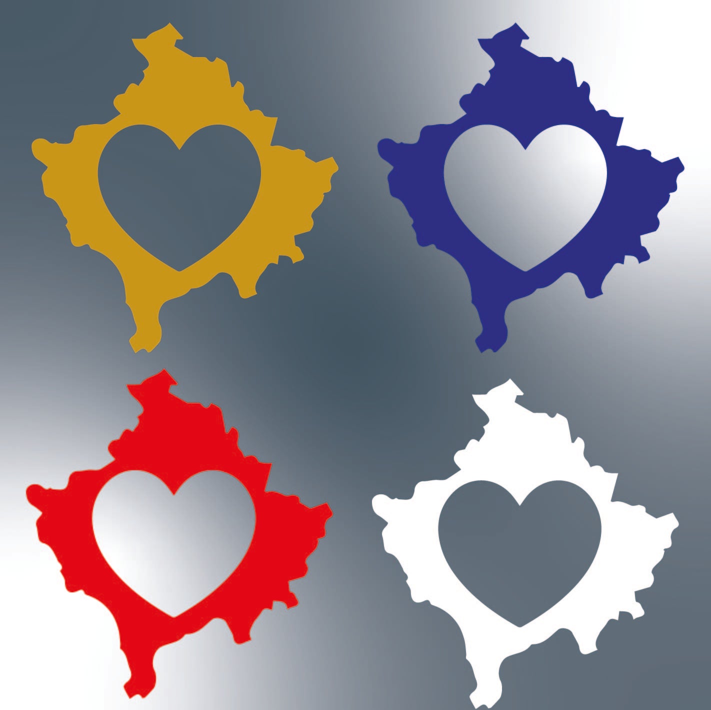Herzförmiger Kosovo-Sticker in leuchtenden Farben – 10×10 cm, ideal für Auto & Motorrad
